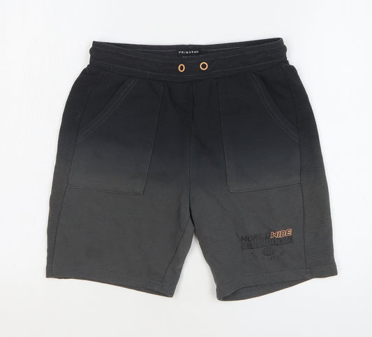 Primark Boys Black Polyester Sweat Shorts Size 10-11 Years Regular Drawstring - Ombre