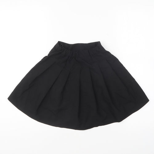 F&F Girls Black Polyester Pleated Skirt Size 7-8 Years Regular Button