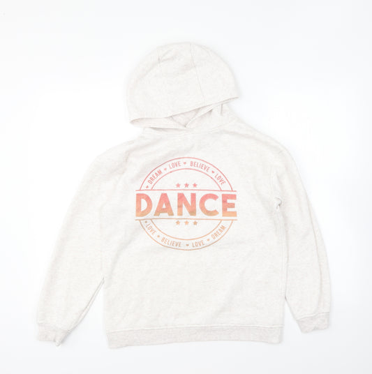 Primark Girls Ivory Cotton Pullover Hoodie Size 12-13 Years Pullover - Dance
