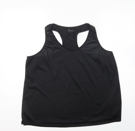 Matalan Womens Black Polyester Basic Tank Size XL Round Neck Pullover