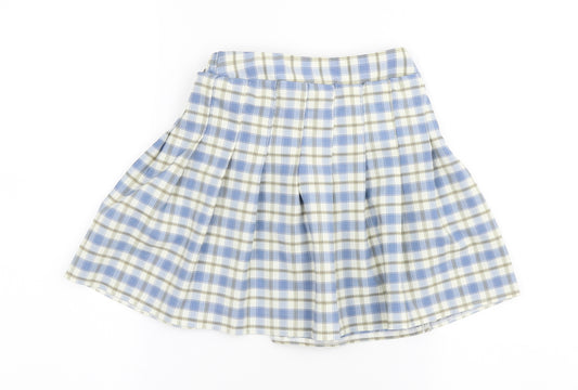 SheIn Girls Multicoloured Plaid Polyester Pleated Skirt Size 10 Years Regular Pull On