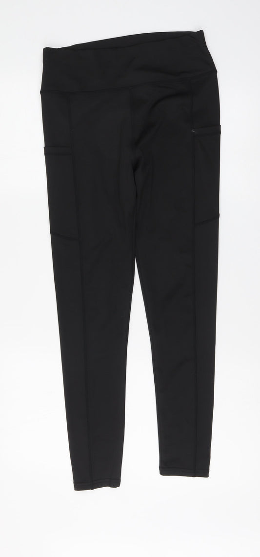 SheIn Womens Black Polyester Jogger Leggings Size L L26 in Regular Button