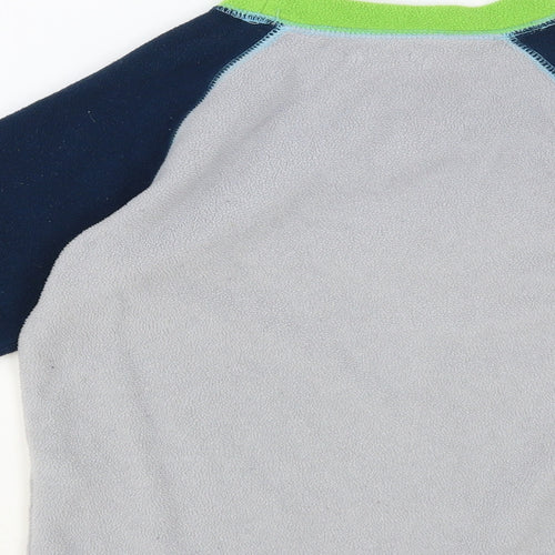 Essentials Boys Grey Colourblock Polyester Pullover Sweatshirt Size 5-6 Years Pullover - Dinosaur