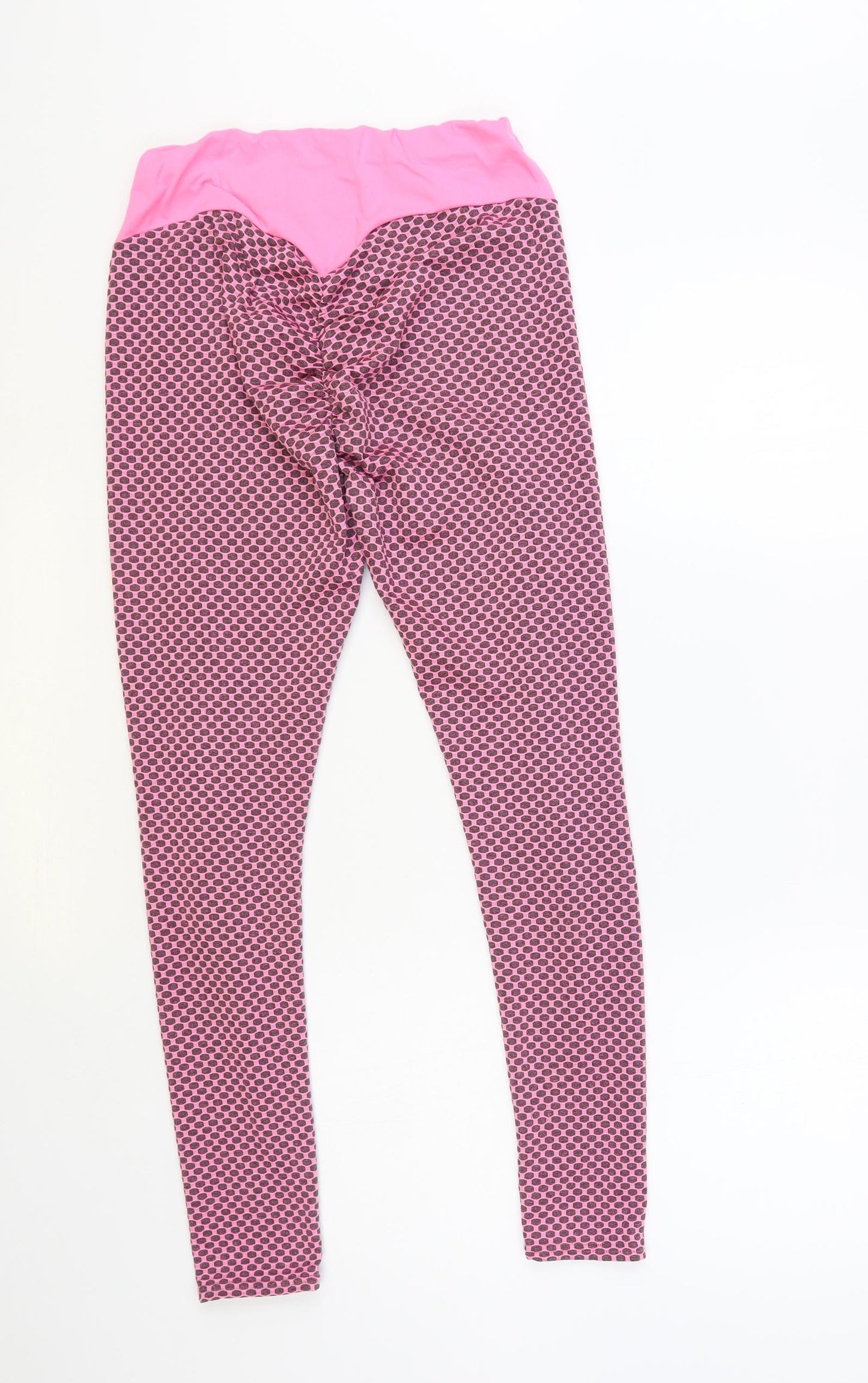 SheIn Womens Pink Geometric Polyester Compression Leggings Size M L28 in Regular