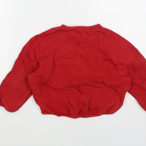 NEXT Girls Red Cotton Pullover Sweatshirt Size 4 Years Pullover - Star