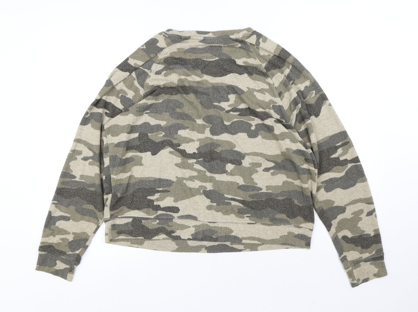 LOGG Mens Multicoloured Camouflage Viscose Pullover Sweatshirt Size S