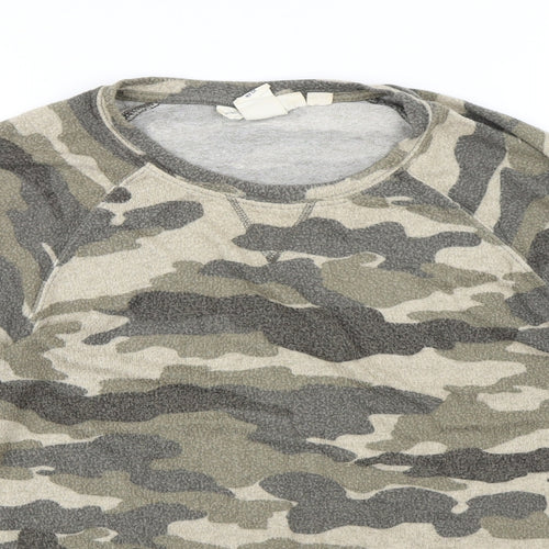 LOGG Mens Multicoloured Camouflage Viscose Pullover Sweatshirt Size S