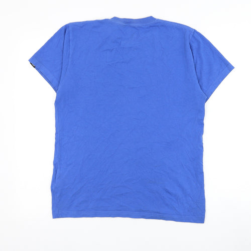 VANS Mens Blue Cotton Basic T-Shirt Size S Round Neck Pullover