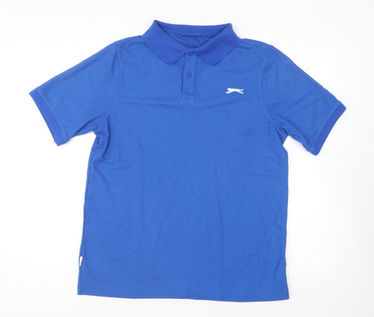 Slazenger Mens Blue Polyester Polo Size M Collared Pullover