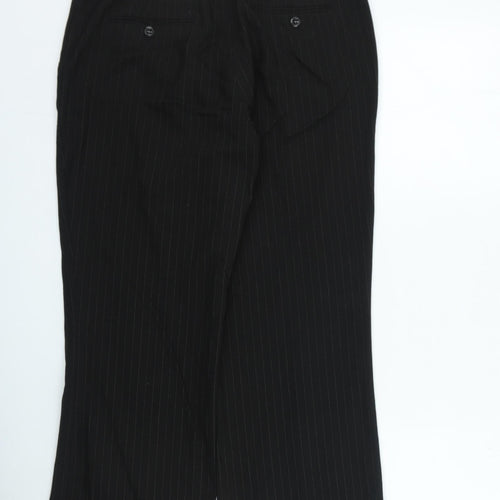Antoni & Alison Womens Black Striped Cotton Trousers Size 34 in L27 in Regular Zip