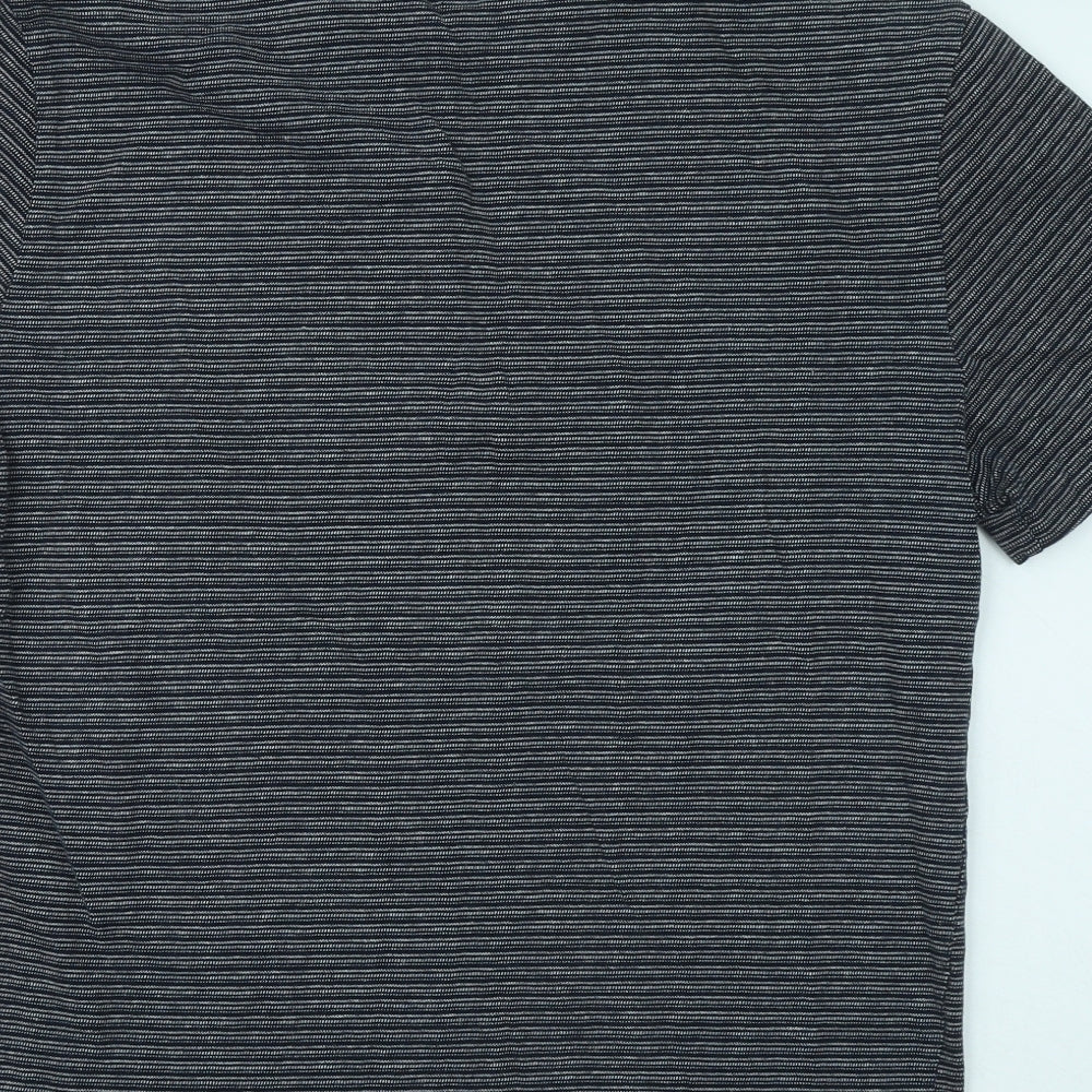 Primark Mens Blue Geometric Cotton T-Shirt Size XL Round Neck