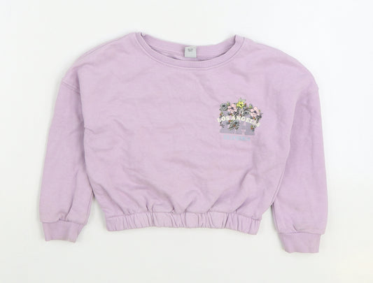 TU Girls Purple Cotton Pullover Sweatshirt Size 5 Years Pullover - Los Angeles