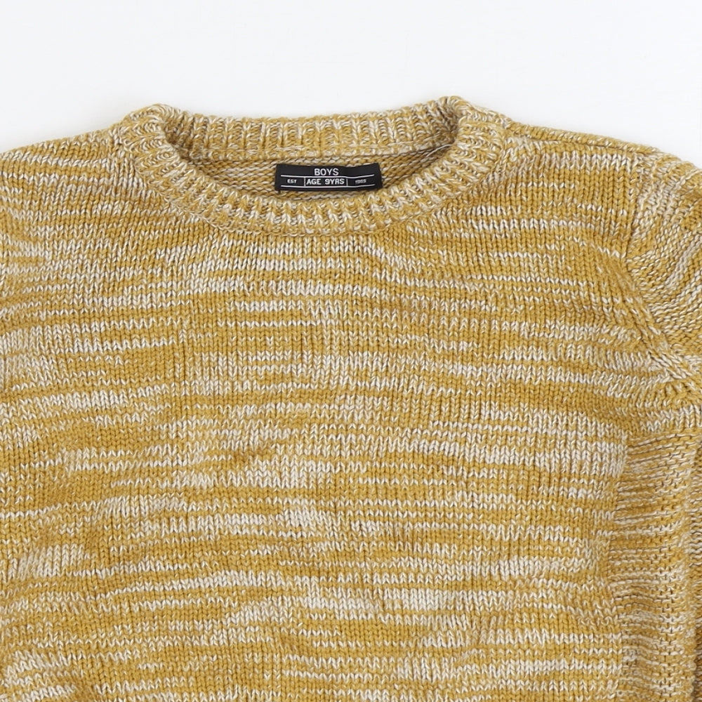 Matalan Boys Yellow Round Neck Acrylic Pullover Jumper Size 9 Years Pullover