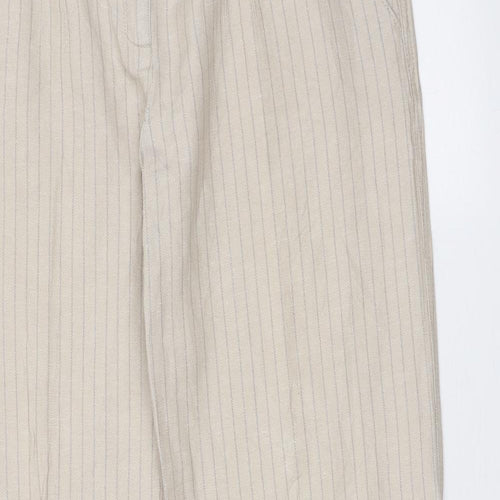 ORSAY Womens Beige Striped Cotton Trousers Size 36 in L31 in Regular