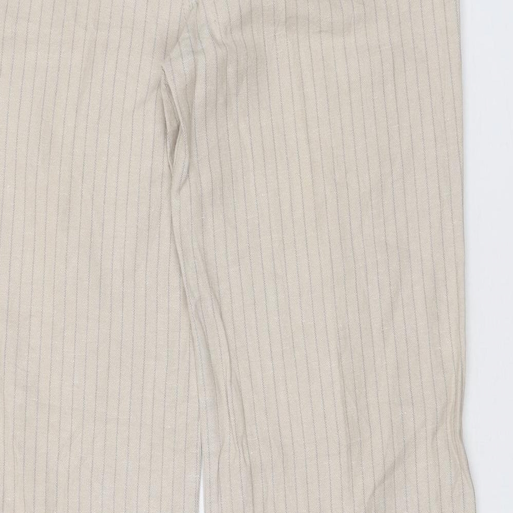 ORSAY Womens Beige Striped Cotton Trousers Size 36 in L31 in Regular