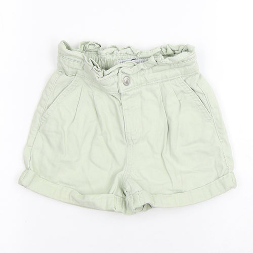 Denim Co Girls Green Cotton Boyfriend Shorts Size 4-5 Years Regular