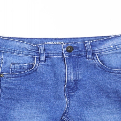 Primark Boys Blue Cotton Bermuda Shorts Size 5-6 Years Regular Zip