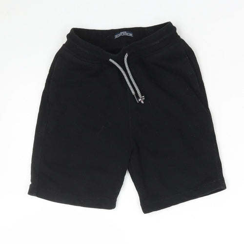 Matalan Boys Black Cotton Sweat Shorts Size 9 Years Regular Drawstring