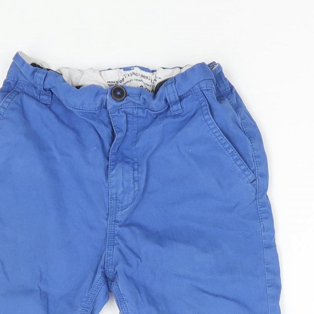 Dunnes Stores Boys Blue Cotton Chino Shorts Size 8 Years Regular Zip
