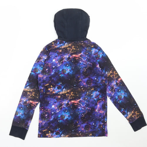 NEXT Boys Multicoloured Geometric Cotton Pullover Hoodie Size 10 Years Pullover - Galaxy Print
