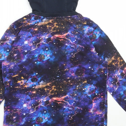 NEXT Boys Multicoloured Geometric Cotton Pullover Hoodie Size 10 Years Pullover - Galaxy Print