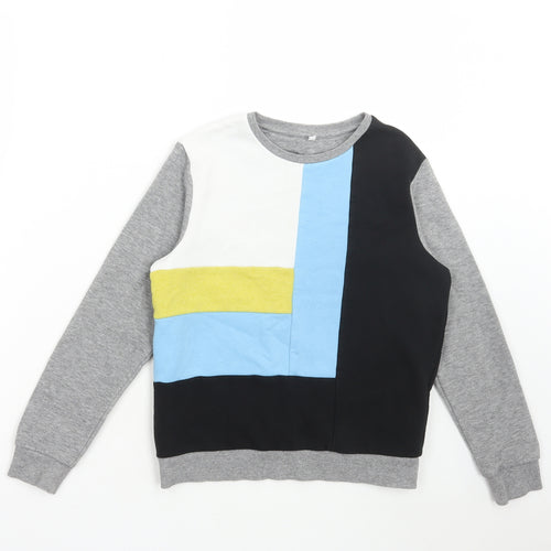 Marks and Spencer Boys Multicoloured Colourblock Cotton Pullover Sweatshirt Size 9-10 Years Pullover