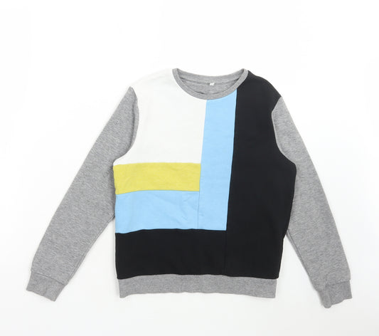 Marks and Spencer Boys Multicoloured Colourblock Cotton Pullover Sweatshirt Size 9-10 Years Pullover