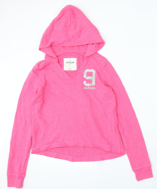 Abercrombie & Fitch Girls Pink Cotton Pullover Hoodie Size XL
