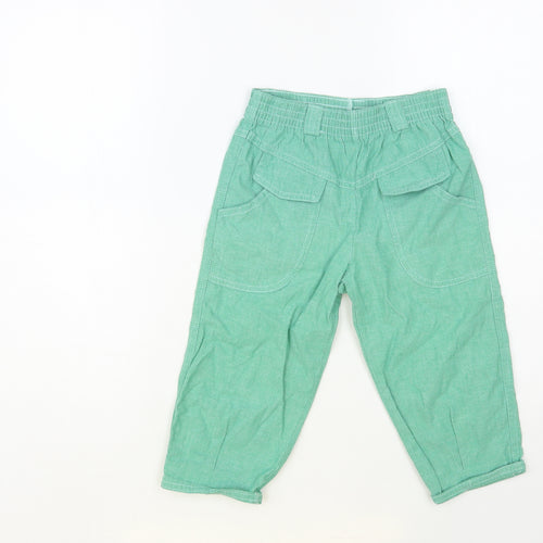 Chicco Boys Green Cotton Jogger Trousers Size 2 Years Regular Pullover