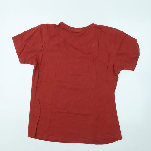 Plus Fit Mens Red Cotton T-Shirt Size L Round Neck - Let's Move On