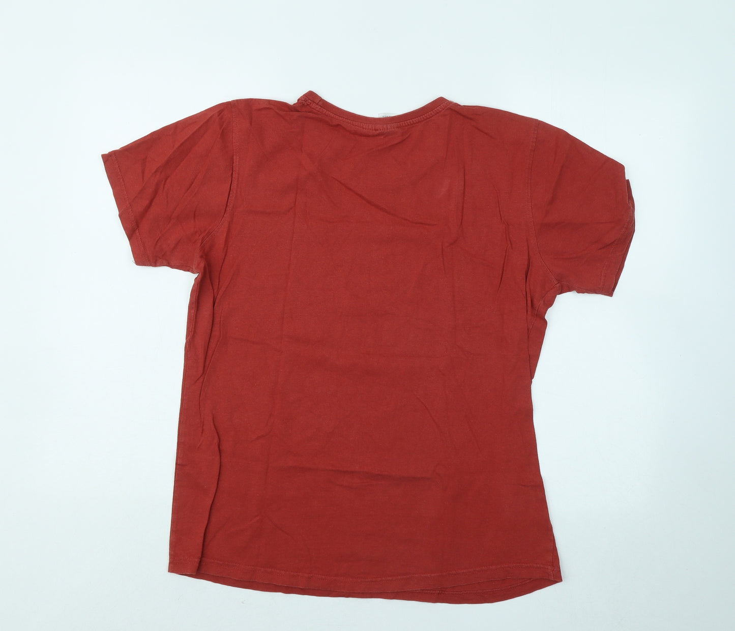 Plus Fit Mens Red Cotton T-Shirt Size L Round Neck - Let's Move On