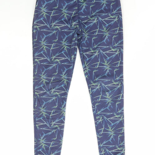 Dunnes Stores Girls Blue Geometric Polyester Jogger Trousers Size 7-8 Years Regular Pullover