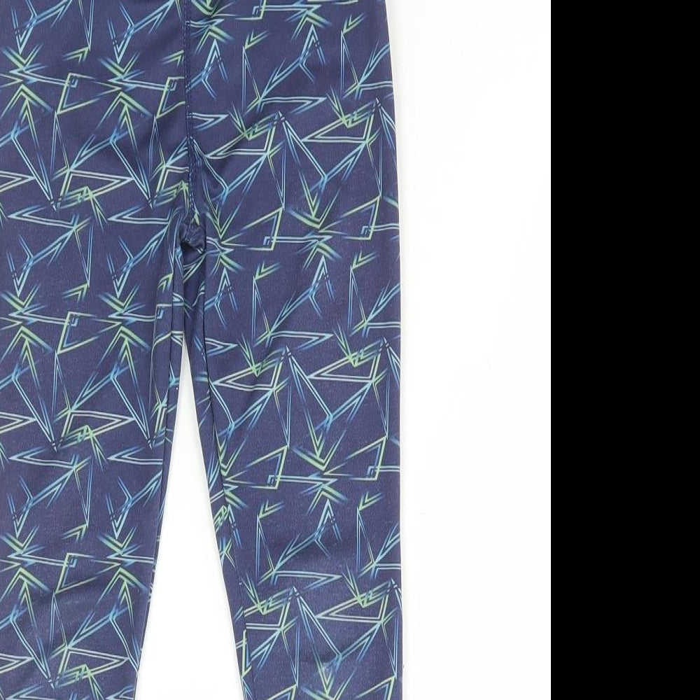 Dunnes Stores Girls Blue Geometric Polyester Jogger Trousers Size 7-8 Years Regular Pullover