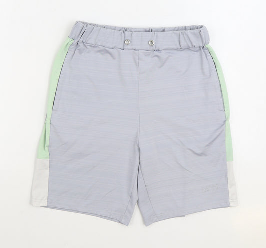 BoohooMan Mens Grey Polyester Sweat Shorts Size M L7 in Regular Drawstring