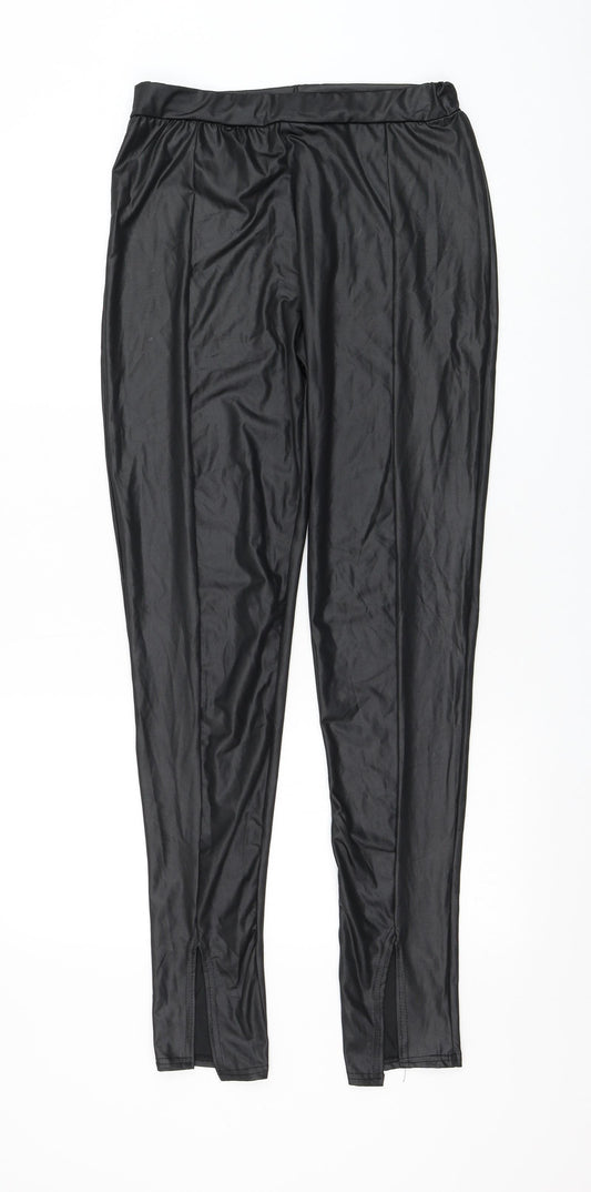 I SAW IT FIRST Womens Black Polyester Capri Leggings Size 14 L31 in