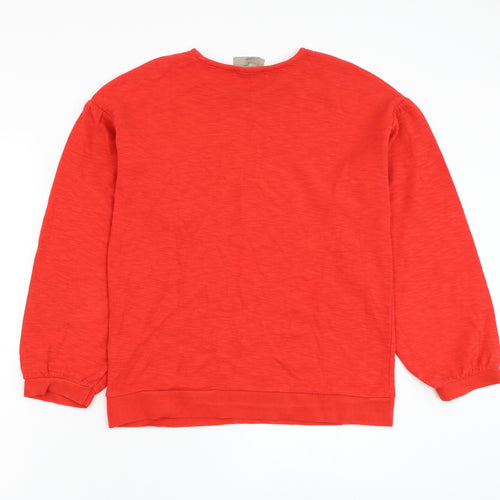 Paul Costelloe Womens Red Cotton Pullover Sweatshirt Size M Pullover