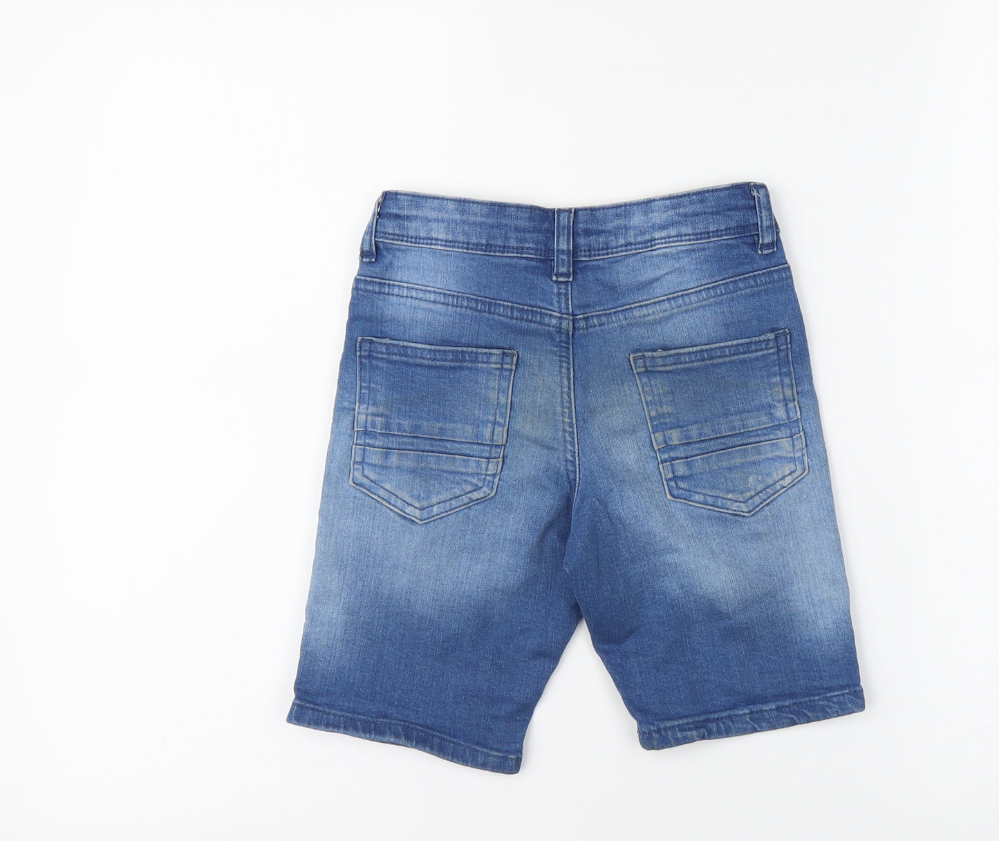 Denim & Co. Boys Blue Cotton Bermuda Shorts Size 4-5 Years Regular Zip