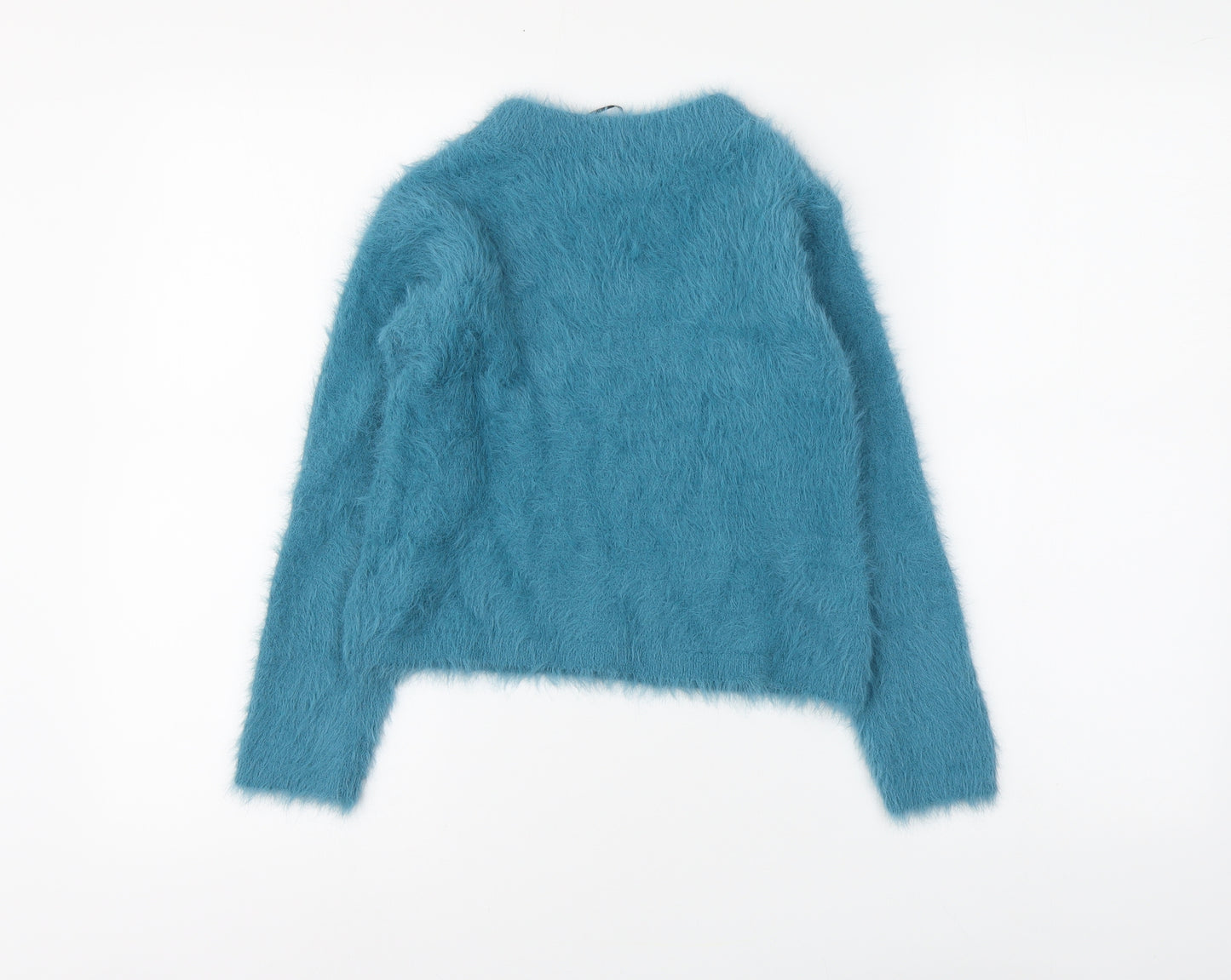 H&M Girls Blue Round Neck Polyamide Pullover Jumper Size 8-9 Years Pullover