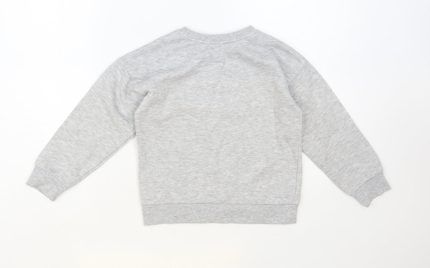 Primark Girls Grey Cotton Henley Sweatshirt Size 7-8 Years Pullover - Wonderful