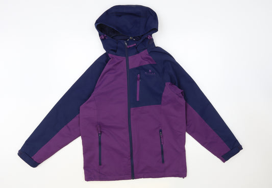 Hi Gear Boys Purple Colourblock Windbreaker Jacket Size 11-12 Years Zip