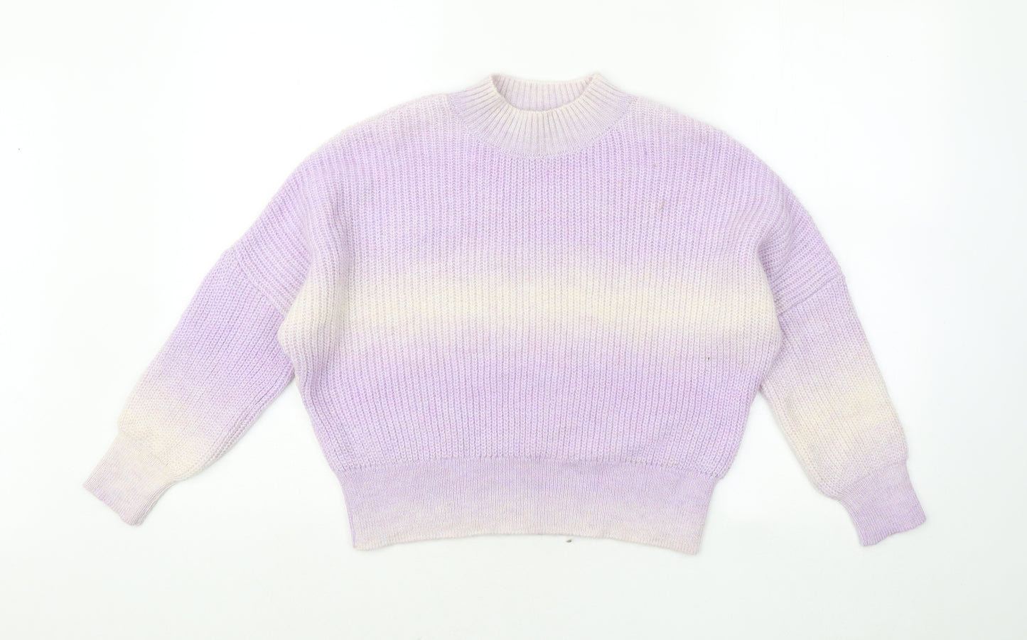George Girls Purple Mock Neck Geometric Acrylic Pullover Jumper Size 9 Years Pullover