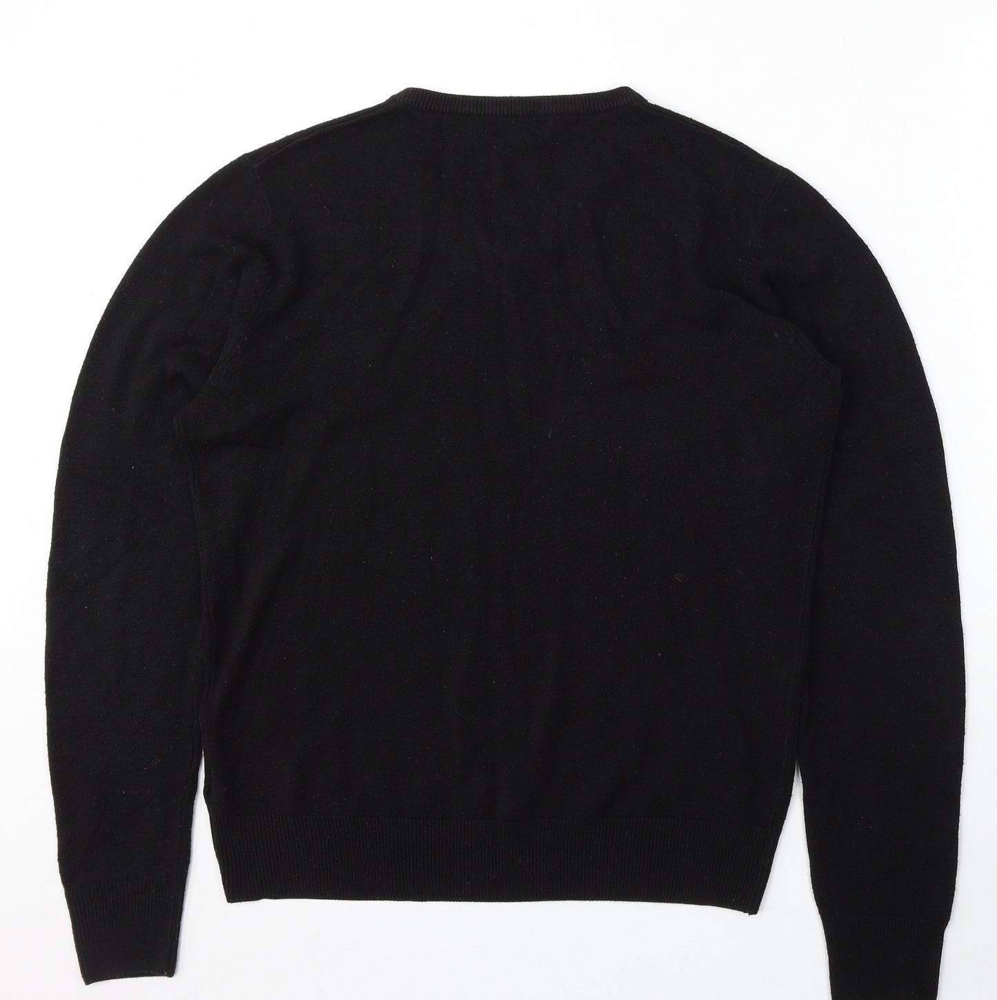 Kensington Mens Black V-Neck Polyester Pullover Jumper Size L