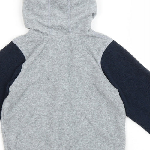Lupilo Boys Grey Colourblock 100% Polyester Full Zip Hoodie Size 2-3 Years Zip