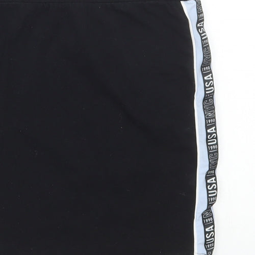 New Look Girls Black Cotton Straight & Pencil Skirt Size 10-11 Years Regular Zip