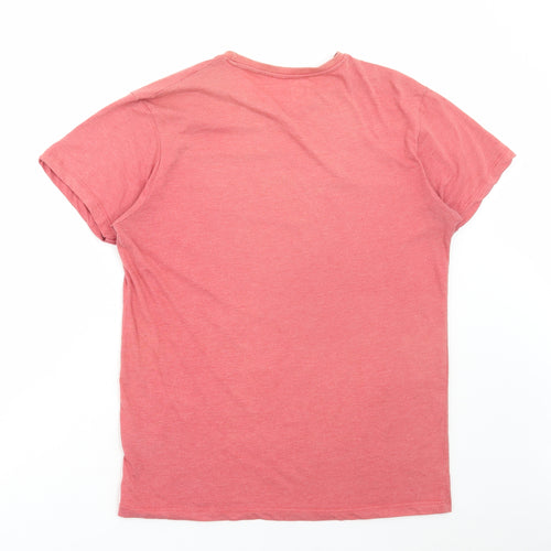 Cedar Wood State Mens Pink Cotton T-Shirt Size M Round Neck - Track & Field