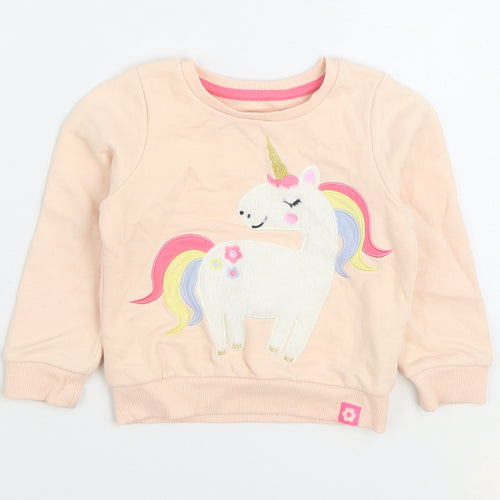 Nutmeg Girls Pink Cotton Pullover Sweatshirt Size 2-3 Years Pullover - Unicorn