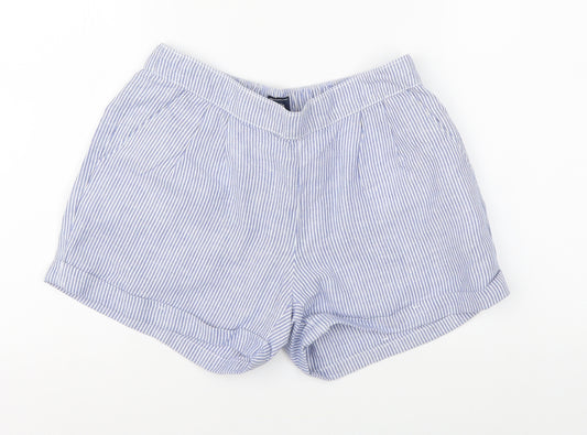 Gap Girls Blue Striped Cotton Cut-Off Shorts Size 12 Years Regular