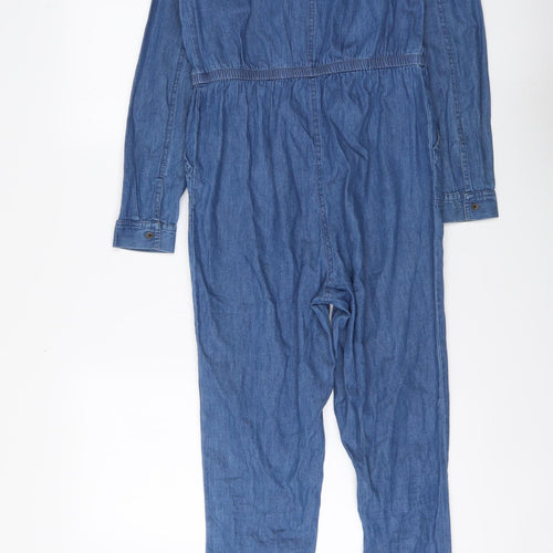 Blue Zoo Girls Blue Cotton Jumpsuit One-Piece Size 12 Years Zip