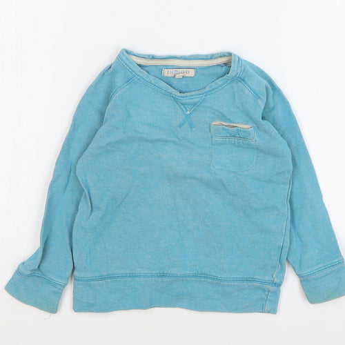 Indigo Boys Blue Cotton Pullover Sweatshirt Size 3-4 Years Pullover