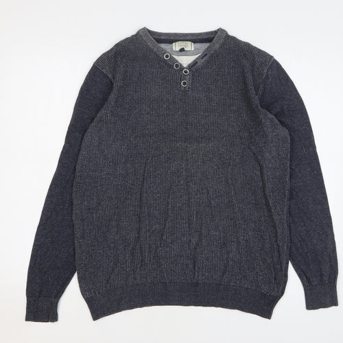 George Mens Blue Cotton Pullover Sweatshirt Size L